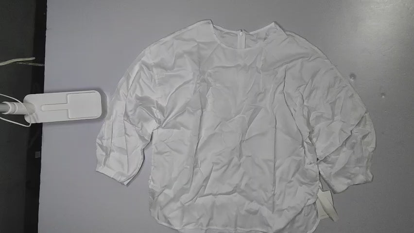 [998]GM Japanese Niche Premium Office Wear Round Neck Bloom Sleeve Shirt Muslin Cotton Women's Dress Yu Bao Bei