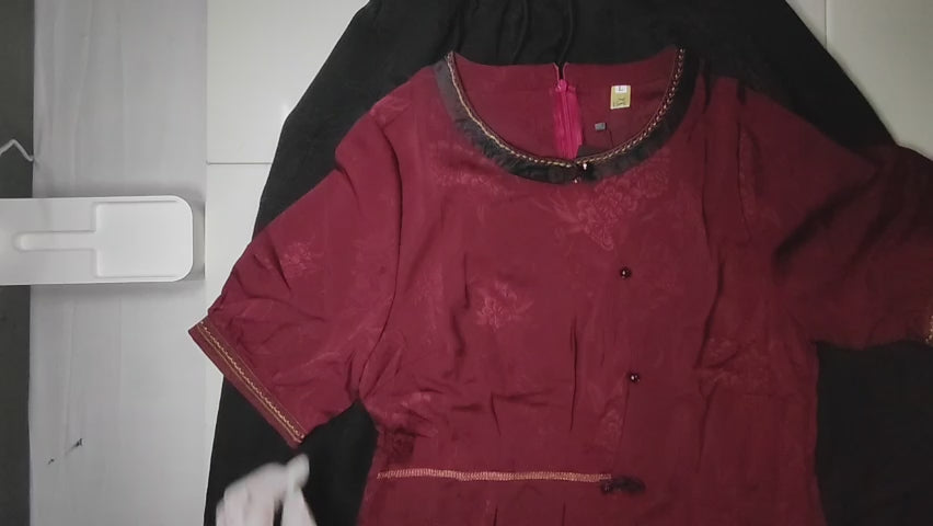 [372]GM   Xiangyunsha Summer Silk Set for Middle-aged and Elderly Women, Embroidered Blouse and Half Skirt, Stylish Mom Mulberry Silk Two-piece Set