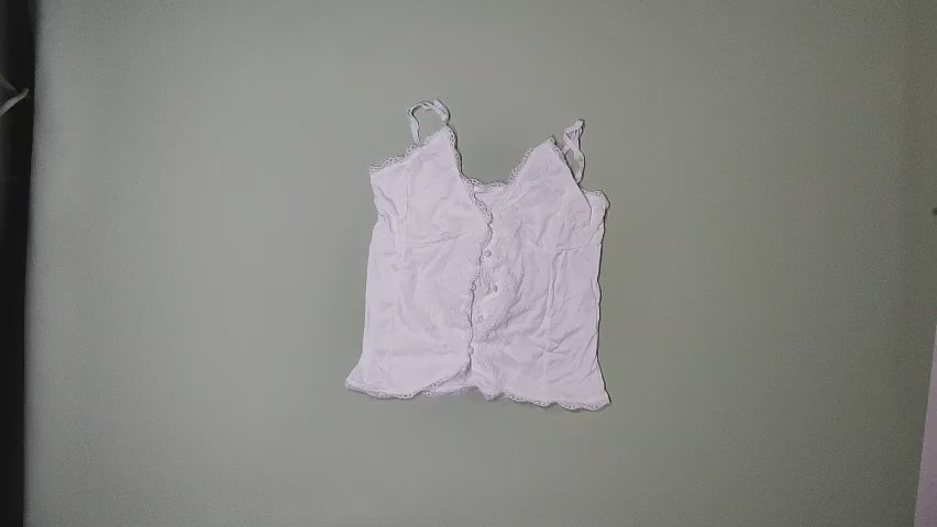 [389]MM  Pang You Women's Summer 2024 New Style Open Cardigan with Lace Trim and Buttoned Strapless Top