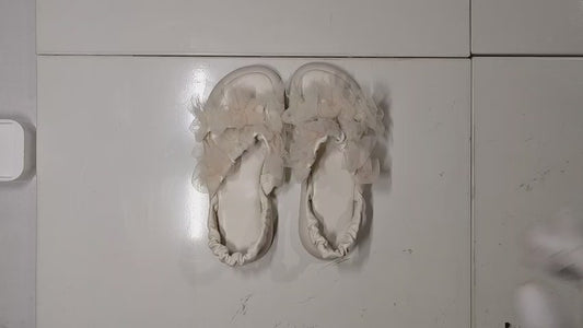 [594]JS Original Design Summer 2023 New Arrival Women's Genuine Leather Flower Bow Flat Heel Roman Beach Sandals