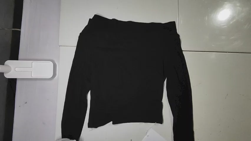 [037]MM Plus Size Women's Pure Desire One-Shoulder Long-Sleeve T-Shirt Spring High-End Unique Style Slimming Versatile Top