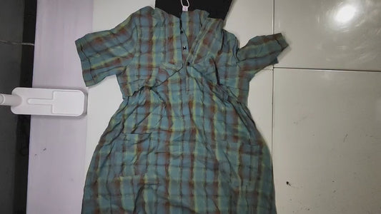 [397]MM  2024 Summer New Arrival Elegant Mid-Length Korean Style Shirt Dress for Women Age-Reducing Trendy Casual Checkered A-Line Dress