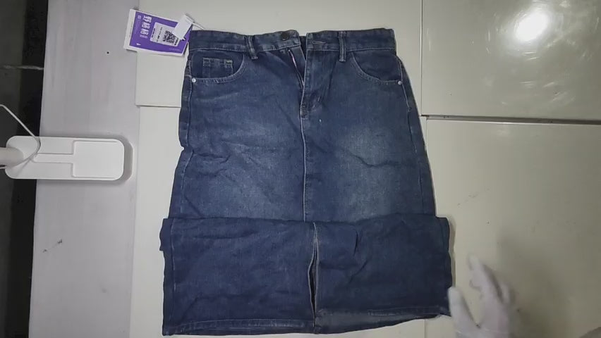 [077]GS   Plus Size Denim Skirt Mid-Length Plus Size Women's Hip-Hiding Bodycon Skirt One-Piece Skirt with Slit Mid-Length A-Line Skirt