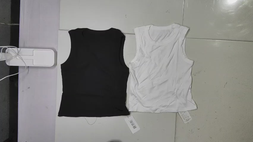 [718]MM  Women's Summer Sleeveless Knit Tank Top with Design-Enhanced Texture, Trendy Girl Outfit, White Mini Halter Base Layer