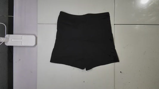[866]MM  Plus Size Summer New Collection A-Line Wide-Leg Hot Pants for Women - Black Loose Slimming Shorts