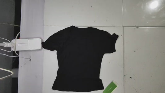 [583]GM   Lu Xiangnan "French Girl" Courtly Style Square Neckline Women's T-Shirt, Summer 2025 French Design Short-Sleeve Top