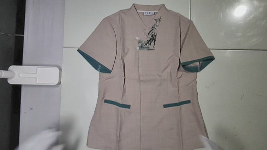 [804]MM YiYanTang Women's Short-Sleeve High-End Cleaning Workwear for Hotels, Guest Rooms, Property, and Malls - Breathable Summer Set