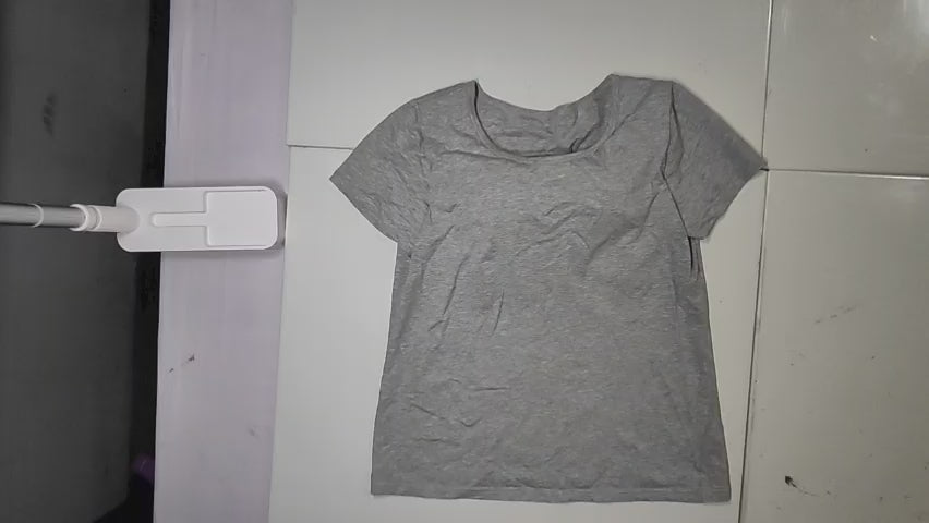 [168]GS    Women's Summer 100% Cotton Short Sleeve T-Shirt with Built-in Bra Padding, Lightweight Cup-Style Sleepwear, Short Sleeve Undergarment, Casual, Wearable Outside