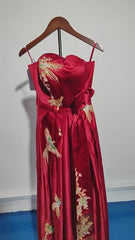 [438]M Special Occasion Women's 2025 New Chinese Style Red Evening Gown High-End Luxurious Niche Morning Coat Wedding Gown