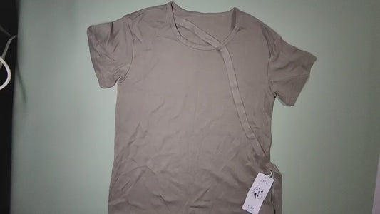 [088]MM  Plus Size Women's Stylish Mid-Length Short-Sleeve T-Shirt for Summer, Tummy Flattering U-Neck Unique Undershirt