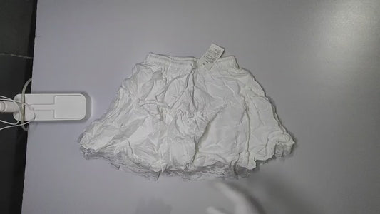 [817]GS  Women's Summer Plus-Size Elastic Waist A-Line Skirt with Tie-Up Lace Patchwork for Slimming and Gentle Style