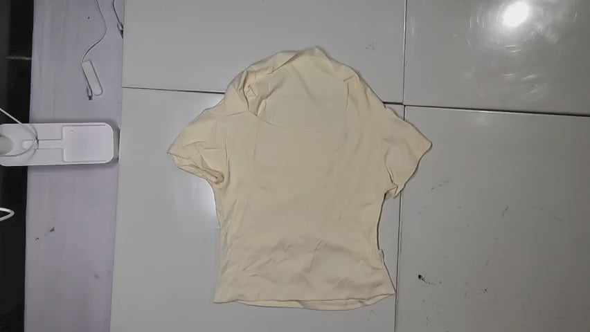 [458]GM   French One-Shoulder Short-Sleeve Women's T-Shirt Summer 2025 New Slim-Fit Cropped Sweet and Spicy Mini Top Designer Look Unique Style