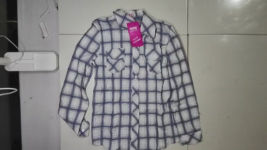 [235]GS  2025 Spring and Autumn New Long Sleeve Checkered Shirt Women's Korean Style 100% Cotton Slim Fit Base Layer Large Size Women's Shirt