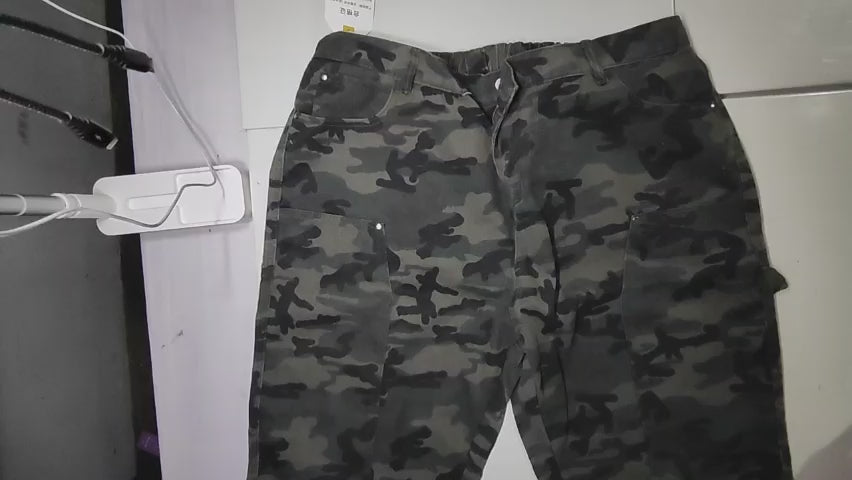 [110]GS   XXL Plus Size American Camouflage Jeans for Curvy Women, High Waist Straight Leg Loose Fit High Street Wide Leg Work Pants 2