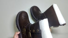 [489]M  [Promotional Price] Daphne Mellard Martin Boots for Women 2025 Spring/Autumn New Thick Sole Knight Boots Western Short Boots Denim Boots