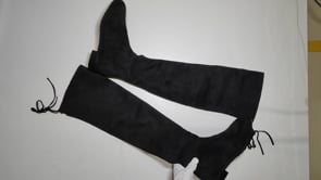 [586]MM  High Heel Boots Women Long Boots New Spring and Autumn Over-the-Knee Boots Black Plus Size Thick Legs Large Size Elastic Boots
