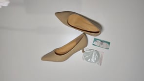 [202]MM   Elegant Commuting Slim Heels 4-8cm Nude Genuine Leather Women's High Heels