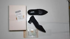 [544]MM  Black Chic Low Heel Office Slip-on Single Shoes Large Sizes 41-43