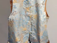 [049]N   [Qiaoqin] New Chinese Style Mulberry Silk Stand-Up Collar Women's Daily Wear Vintage Song Brocade Straight-Front Vest 89910