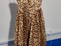 [272]G  Z's 2025 Australia Runway Collection Leopard Print Rhinestone Fishbone Strap Puff Skirt with Tailored Waist and Slimming Effect