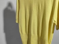 [072]G   LIONCAT Casual New Premium Goose Yellow Short Sleeve Waist-tailored Women's Short Length Knit Wool Sweater Versatile