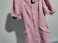 [396]G   AEL Original Custom Vintage French Puffed Sleeve Square Neck Dress Women's Wool 2025 Spring New Arrival Short Dress