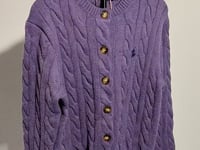 [006]G   Wetumo Round Neck Cardigan 2024 Autumn/Winter New Arrival Purple Versatile Honeycomb Knit Simple Small Horse Shoe Embroidery Sweater