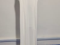 [187]G   Thai Resort Dress - Ethereal Beach Dress with Backless Design, Floor-Length Slit, White Flowy Style