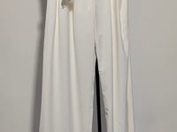 [631]N Ourhour Intellectual Black and White Dual-Tone Minimalist Pleated High-Waisted Tailored Trousers Women's Spring Designer-Style Casual Pants