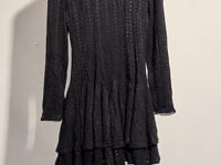 [178]N  Black Round Neck Long Sleeve Women's Dress 2025 Spring New Arrival Unique Design High-End Puff Sleeve Dress