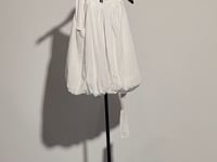 [562]G   ACHI Daye Chi White 100% Cotton Round Neck Strapless Bloom Top Loose Lightweight Breathable Sleeveless Tank Top