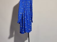 [846]G    RaisinStudio Icelandic Nocturne ~ French Vintage Blue Loose-Fitting Doll Shirt Printed Puffed Sleeve Dress