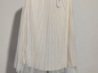[920] Korean Style White Mesh Midi Skirt for Women, Summer New Arrivals, High-Waisted, Flowy and Slimming, Versatile Tulle Pleated Fairy Skirt