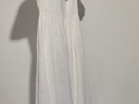 [604] Wang Hanyan Flower and Alice 42-count Tencel Ramie Printed Embroidered Waist-cinched Short-sleeve Fairy Dress for Women Summer