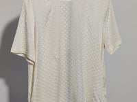 [744] Exquisite Casual Street Style! 19 Micro Silk Brocade Cloque Women's Short Sleeve Summer Fashion Versatile Top