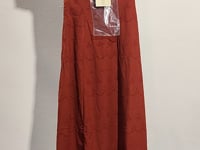 [564] OAKMOO "The Sound of Falling Flowers" 100% Cotton Bohemian-Style Salsa Raspberry Red Vacation Tea Dress
