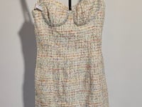 [825] HEIDD French SP*24 Spring/Summer Rhinestone-Trimmed Sequin Tweed Mini Slip Dress【CNY】