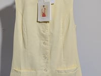 [206] Australian niche design, French retro old money style, solid color linen round-neck sleeveless single-breasted dress short dress for women