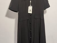 [354] Elegant and Intellectual Style for Women – Apricot V-Neck Short-Sleeve Mini Dress with a Sophisticated, Slimming Silhouette and Socialite Vibe