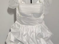 [162]GM    French Satin Light Wedding Dress, Luxury Off-the-shoulder Formal Dress, Bridal Outfit for Travel Photography & Wedding Send-off