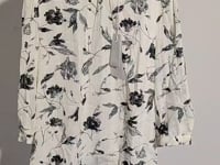 [212]N Fenidi 2025 Spring New Simple Round Neck Printed Elegant French Style Blouse with Three-Quarter Sleeves for Women