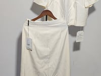 [371]G   Bebe Judy Noble Lady~ High-End Fabric Tweed-style Women's Summer Age-reducing Two-piece Set with Slit Skirt