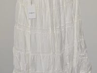 [811]N Leiying Slow Dance JR White Lace Spliced Long Skirt Women Elastic High Waist A-Line Slimming Skirt Summer