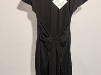 [098]N MEIYANG [In Stock] Twist Knot Dress, Triacetate Draped Round Neck Short Sleeve - Monday