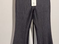 [839]G    EMPTY PAGE Summer Lightweight Denim Blue Slim Fit Minimalist Flared Trousers Casual Pants