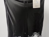 [202]N [Carnival Price] LEDIM WANG Acetate Split Midi Skirt Women Light Black Lace Short Skirt