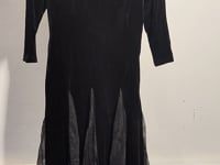 [110]G   [Carnival Price] Vero Moda Women's Dress Velvet Mesh Patchwork Slimming Little Black Dress Elegant and Graceful