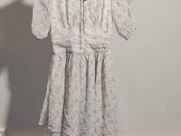 [112]G   Since then, French country style dress, waist-cinching floral print long skirt, half-sleeve, V-neck, women's summer dress