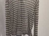 [835]N KEIGAN/KAISHAN popular reputation best-selling imported from Italy linen mercerized cotton patterned hollow knit fishnet blouse
