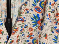 [822]G     Micmle Spring/Summer French-Style Print V-Neck Tie Silk Dress for Women
